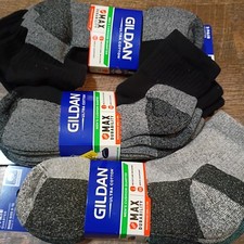 Gildan Men's 9 pairs Cotton short Crew arch Socks Shoe Size 6-12