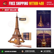 Rolife Eiffel Tower 3D Wooden Puzzle Set - LED Model Building Kit