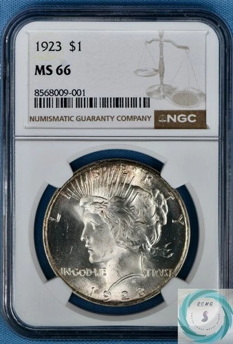 1923 Peace Dollar NGC MS 66 - Stunning Vintage Charm