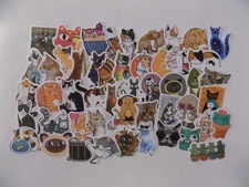 Crazy Cats Stickers, Decals - Cat, Kitten, Silly, Humor, Funny, Cute, Animals