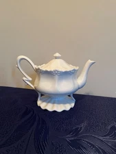 Vintage Grace’s Teaware Teapot. Snow White, scalloped rim and base  