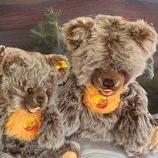 Steiff Zotty Teddy Bear Plush Lot of 2 Gray w/ Yellow Ear Tags 0302/30 1980