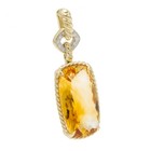 David Yurman 18k Yellow Gold Diamond Accent Citrine Twist Bezel Pendant #JB672-3 — photo 2
