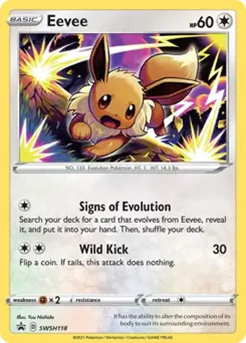 Eevee - SWSH118 - Pokemon Sword & Shield Promo Ultra Rare Holo Card NM