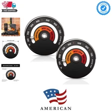 Magnetic Wood Stove Temperature Meter - Prevent Overheating - 2 Pack