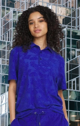 Dogg Supply by Snoop Men’s SIZE M Jacquard Terry Short Sleeve Polo Shirt ROYAL - Picture 2 of 14