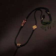 Hand woven 8-strand braided coffee colored pendant rope OAA