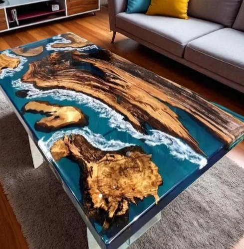 Mesa de comedor de resina epoxi Ocean Wave muebles de losa de cocina para cafetería Dec - Imagen 2 de 10