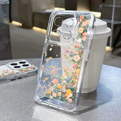 For Xiaomi Poco F6 M6 X6 13T Redmi Note 13 12 11 Pro Floral Butterfly Clear Case
