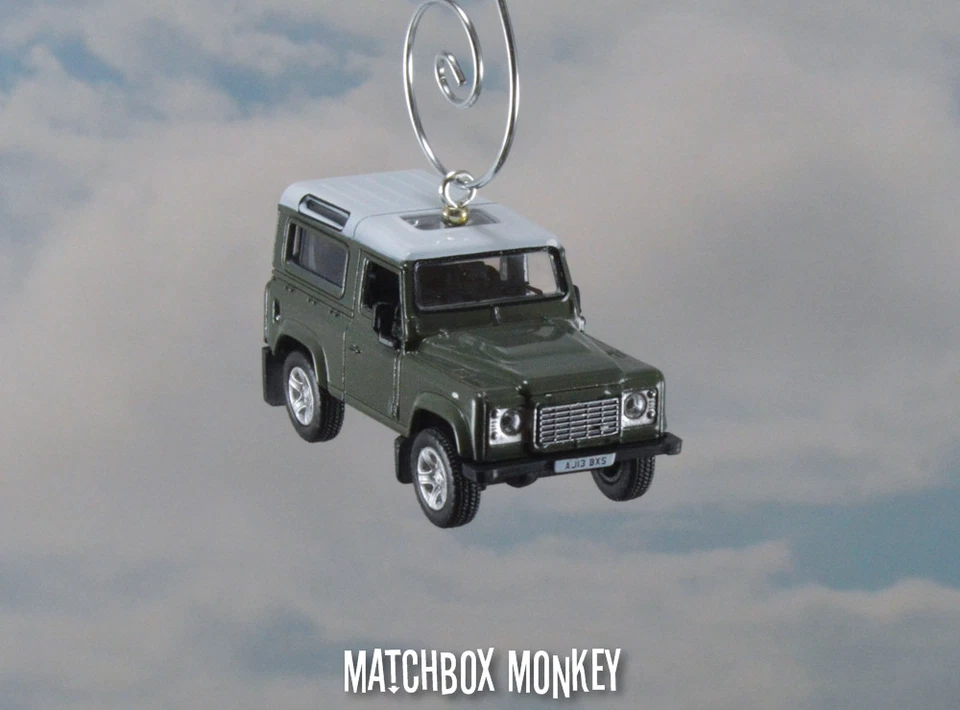 Land Range Rover Defender 90 Keswick verde adorno de Navidad 1/76 camioneta Foto 3 de 4