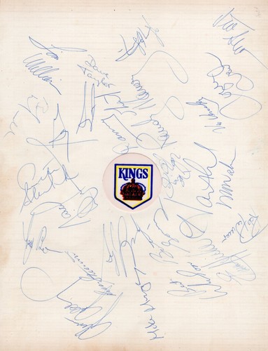 1977-78 Los Angeles Kings Autographed Team Sheet 23 Signatures (2 HOF'ers)