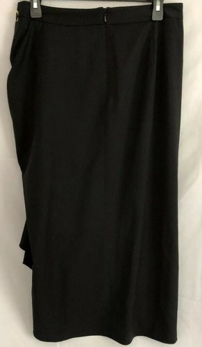 Lewit NEW Black Women's Size 10 Ruffled Stretch Knit Wool Skirt $299 - Picture 4 of 7