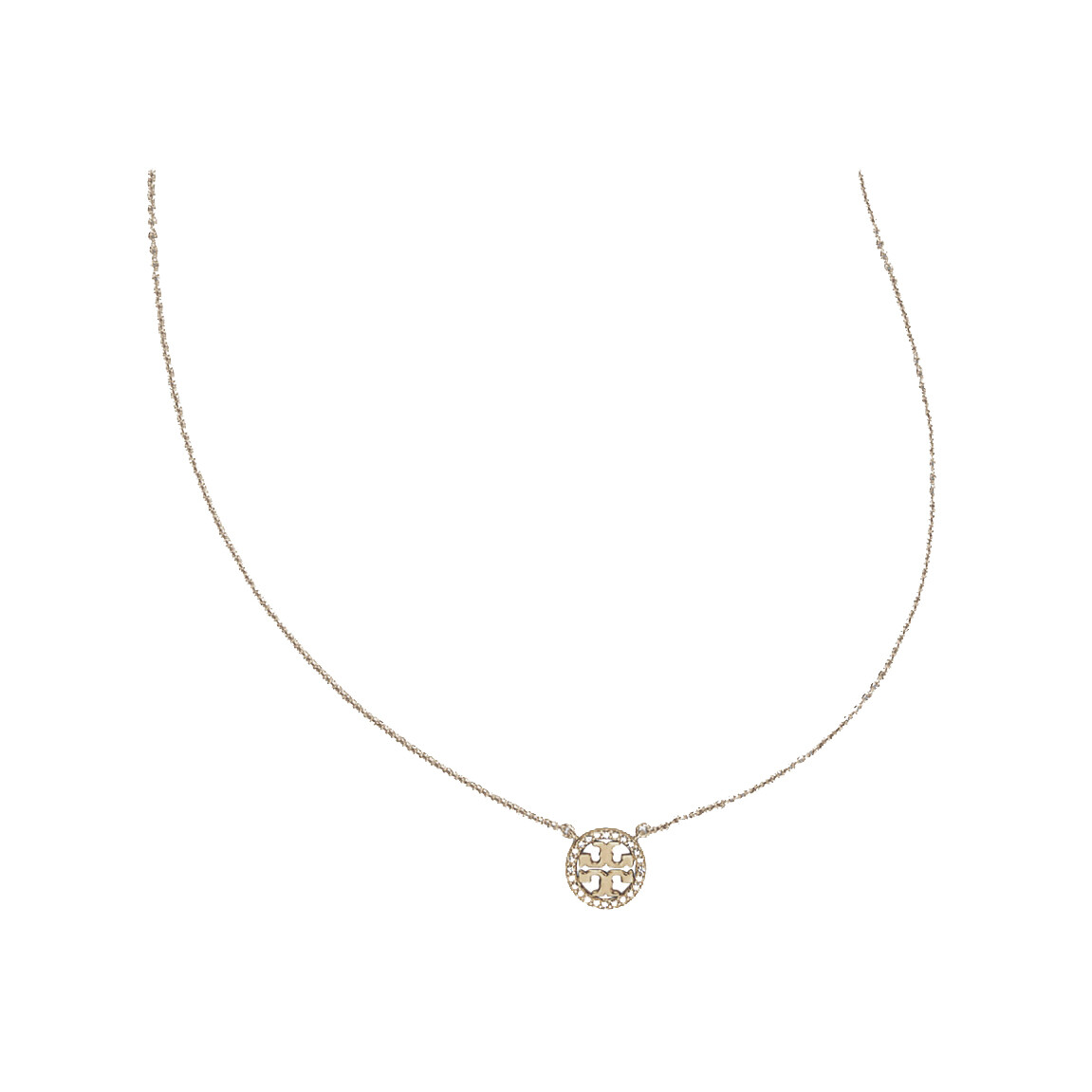 Auth NEW Tory Burch SILVER Circle SPARKLING Crystal Pave