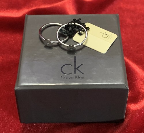 CALVIN KLEIN Women’s Stainless Steel Silver-Toned Precious Ring Set SIZE 9 NIB - Picture 4 of 4