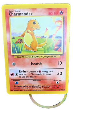 1995 charmander pokemon card value 46 102 46/102 - VINTAGE WOTC - BASE SET - NM [1] Scratch (10) [1R] Ember (30) Discard 1 Fire Energy card to use this attack. Charmander Pokemon Card 46/102 Original