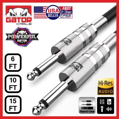 1/4  Male to 1/4  Male Cable Mono Cord Wire Plug Guitar Bass Instrument Keyboard