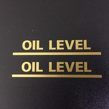 OIL LEVEL Classic Vintage Retro Motorcycle Sticker Decal  75mm - 1 Pair