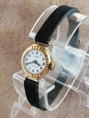 Alte Damenuhr Vintage Watch 1960's CODHOR Mode Leder vergoldet mechanisch