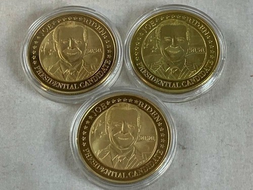Uncirculated Set of 3 Joe Biden Limited Edition Metal Coins w/warranty - Picture 5 of 5