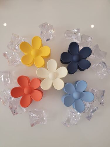 5er Set Haarklips Haarklammer Haarspange Blumen Gummi Haarschmuck Matt - Bild 4 von 11