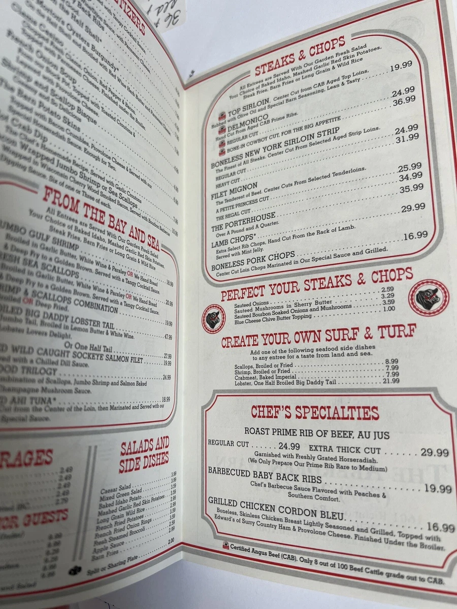 Aberdeen on sale barn menu
