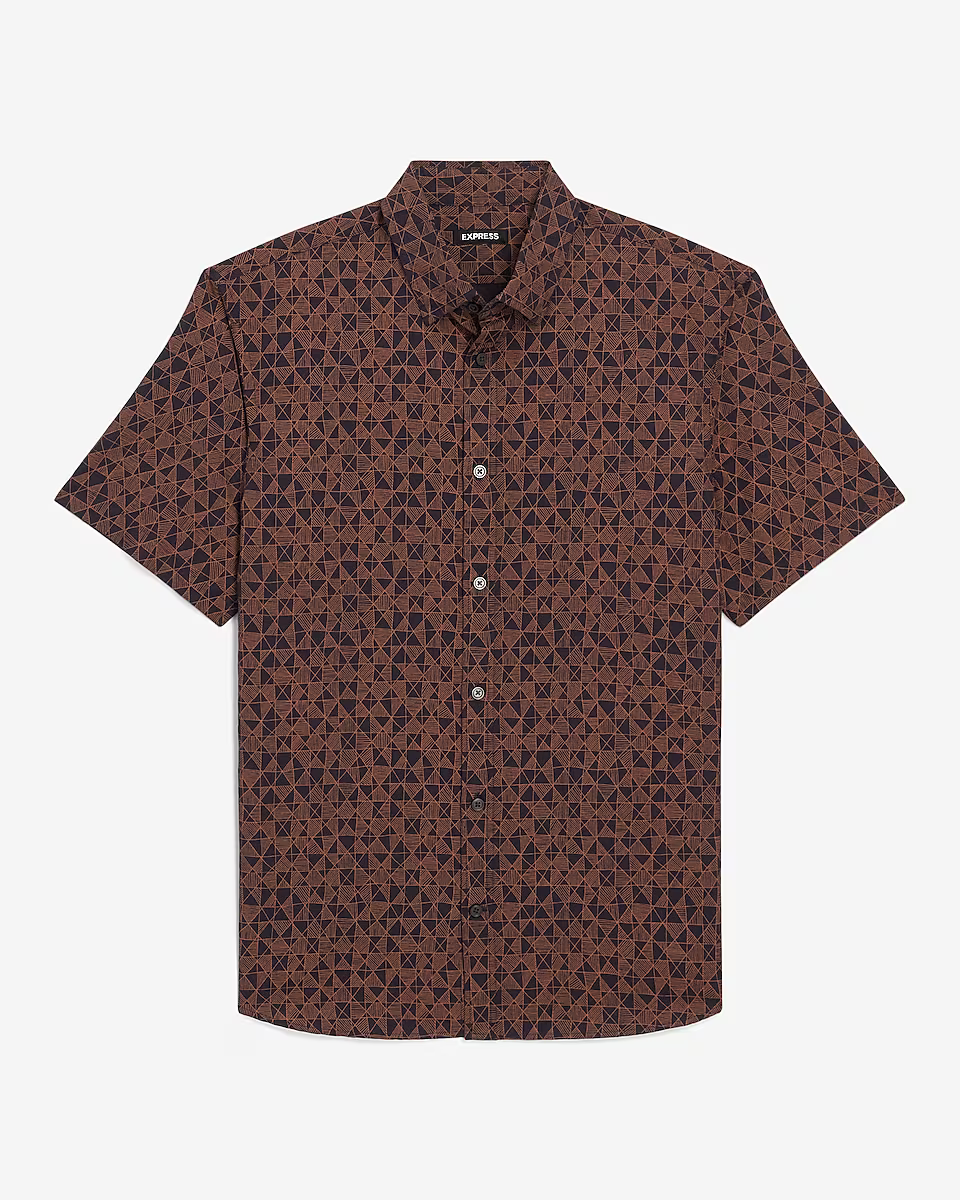 EXPRESS Men's Tan Black w/ Brown Geo Geometric Print Short