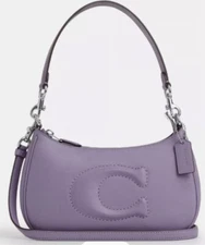 Coach CR099 Women's Teri Smooth Leather Shoulder Bag - Silver/Light Violet