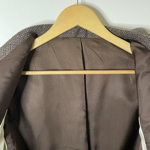 VTG John Henry Brown Wool Tweed Slim Fit Sports Coat Blazer Jacket Men’s Sz 44L - Picture 5 of 11