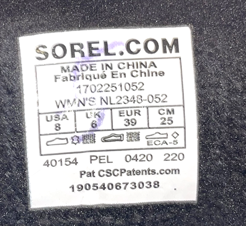 Sorel Slimpack II gesteppte DAMENSTIEFEL AUS LEDER GRAU GRÖSSE 8 NL2348-052 - Bild 6 von 6