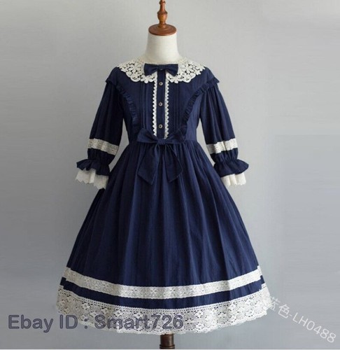 Sweet Cute Lolita Lace Bow Dress Palace Dress Lolita Lace Bow Dress Palace Dress - Picture 18 of 28