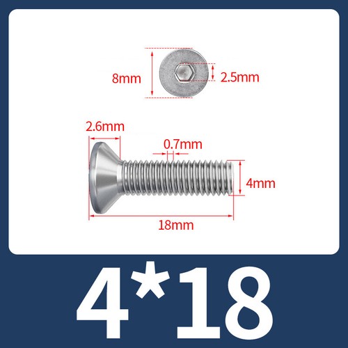 Tornillos de cabeza avellanada Allen de acero inoxidable hexagonal cabeza plana tornillo de máquina - Imagen 96 de 239