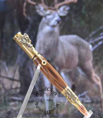 Handmade Writing Pen Colorgrain Wood Deer Hunter Bolt Action SEE VIDEO 1426a
