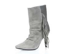 Raye Jess Women's gray suede fringe pull on booties sz. 40
