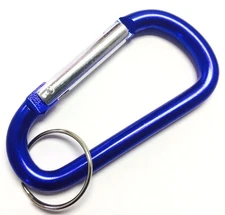 100pc 3" Aluminum Carabiner D-Ring Keychain Key Chain Spring Clip Snap Hook BLUE