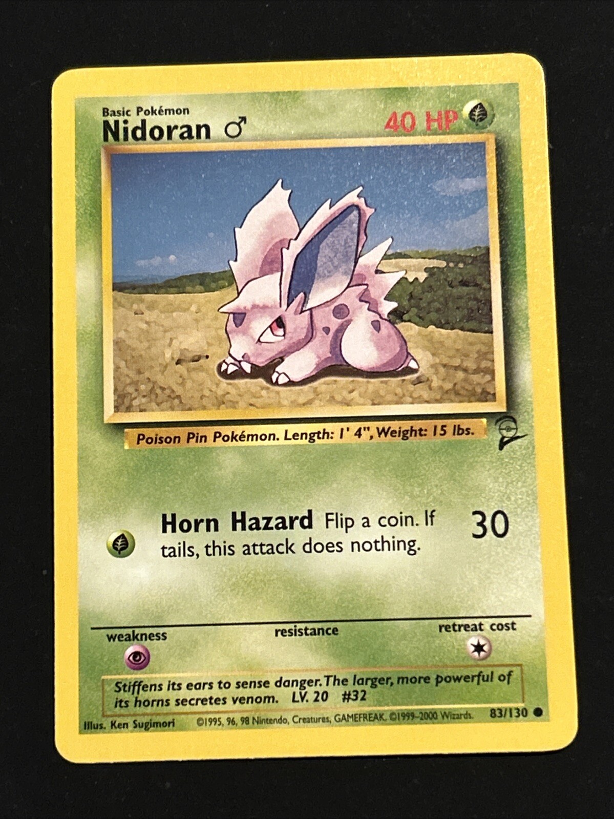 Pokémon Nidoran M 83/130 BS2 Base Set 2 NM