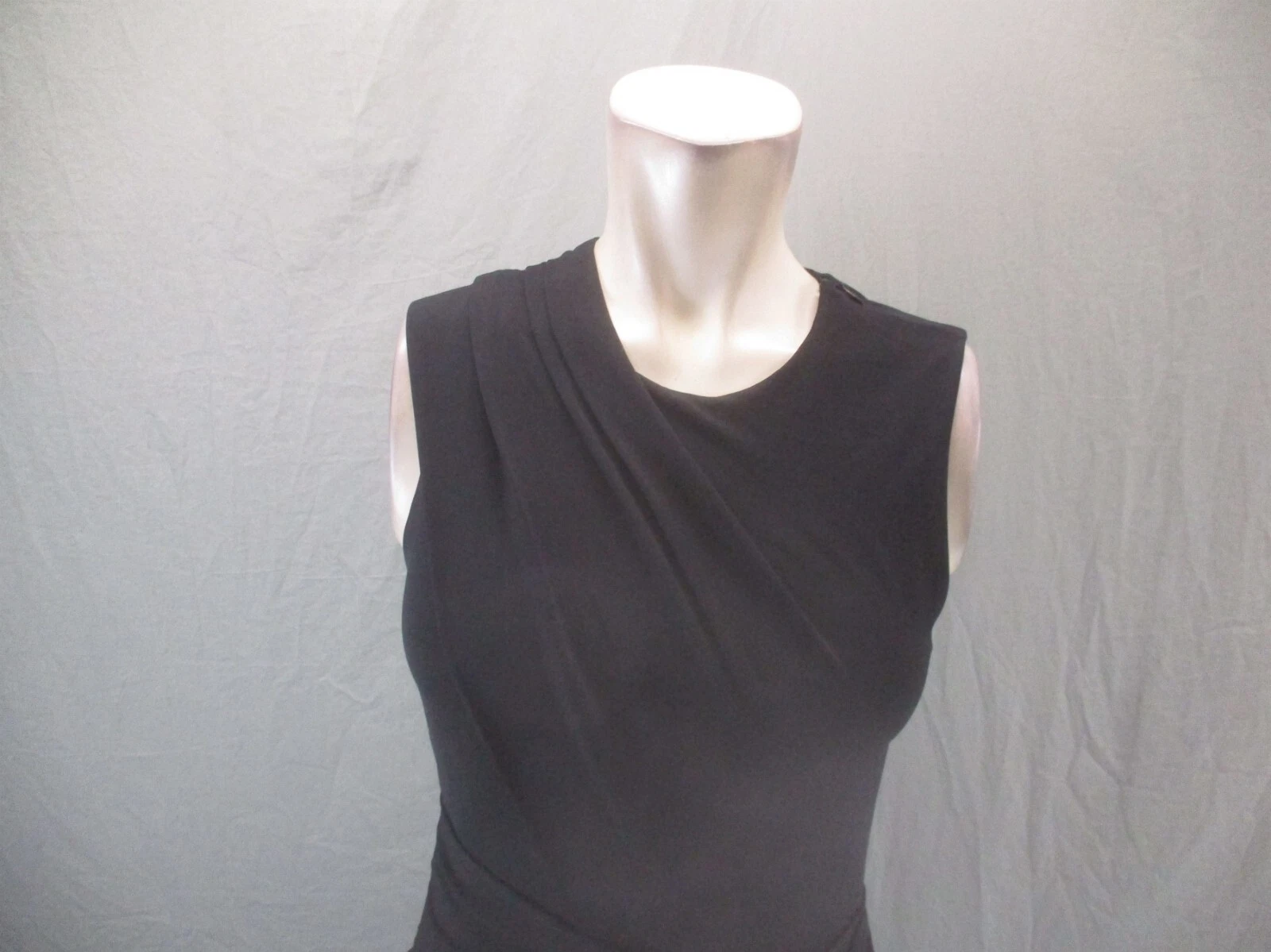 Alexander Wang taglia 2 mini abito donna nero spalle scoperte zip senza maniche drappeggio 501