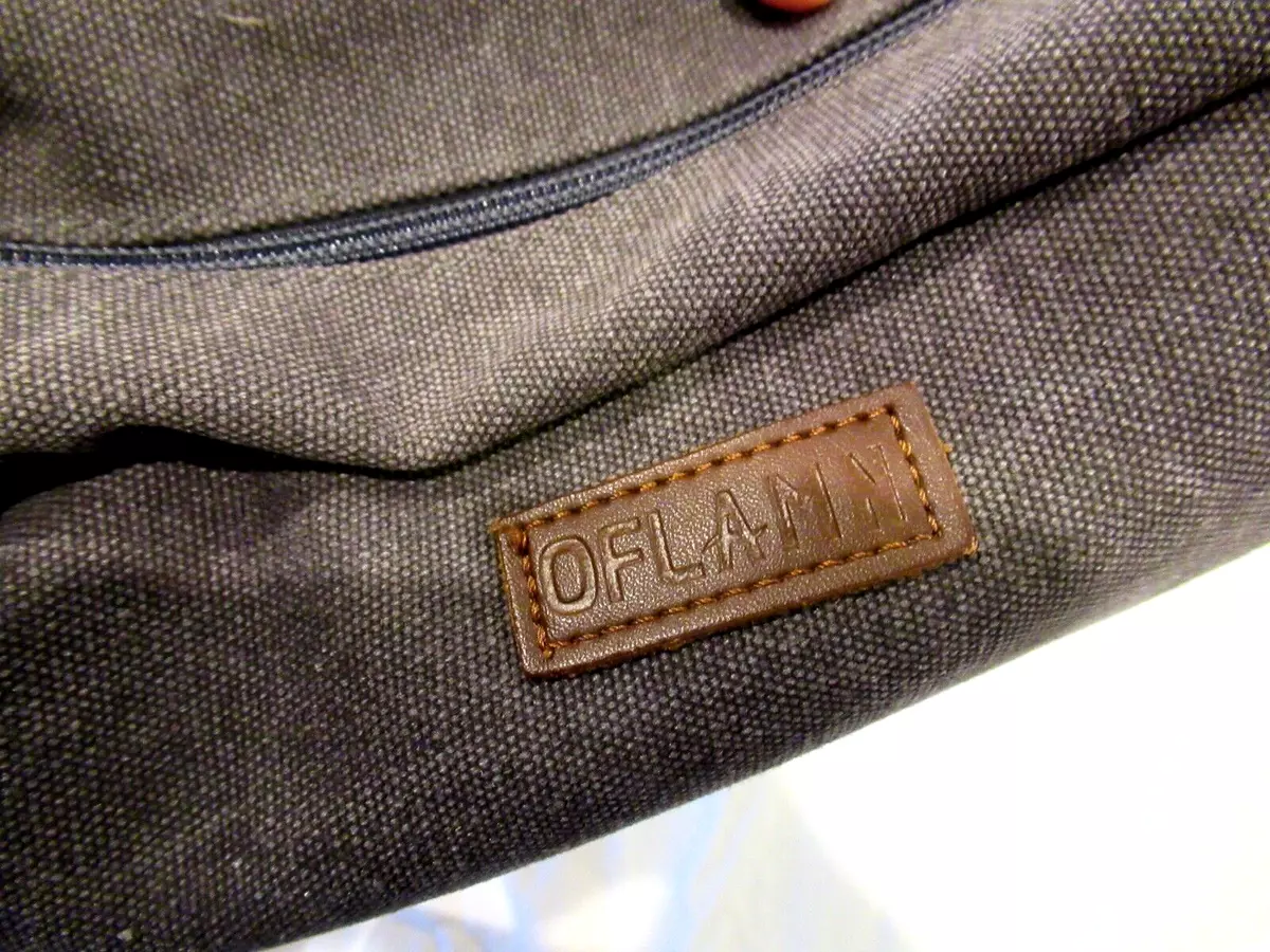 Oflamn dark gray and leather toiletry bag dopp bag NWT eBay