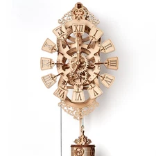 Wood Trick Pendulum Wall Clock Toy Mechanical Model 3D Wooden Puzzle