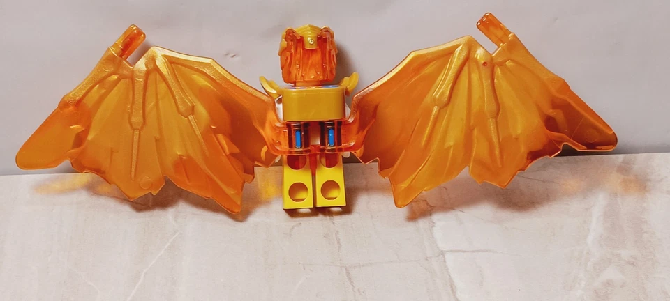 Novo Conjunto de CAPACETE LEGO Dragon GOLD WINGS Marmorizado Trans Laranja Dourado Ninjago Armadura - Imagem 2 de 3