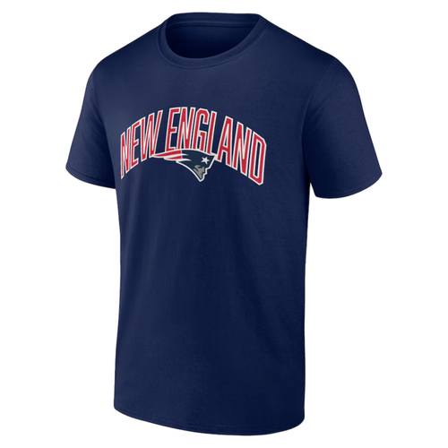 New England Patriots T-Shirt Men's NFL Arch Top - New - Picture 2 of 3