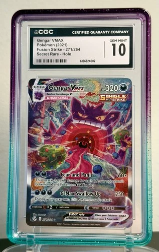 Pokémon Gengar VMAX 271/264  Alt Art Fusion Strike CGC 10 Gem Mint - Clean!!!