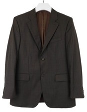 SCABAL Blazer Uomo S Foderato Pura Lana Marrone Scuro Sartoriale Tasca Interna