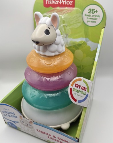 NEW - Fisher Price Linkimals Luci e Colori Lama Giocattolo Musicale Impilabile - Foto 2 di 7
