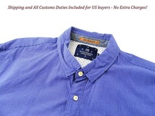 Scotch  Soda Ams Couture Men's M Shirt Blue Checked Pure Cotton Long Sleeves