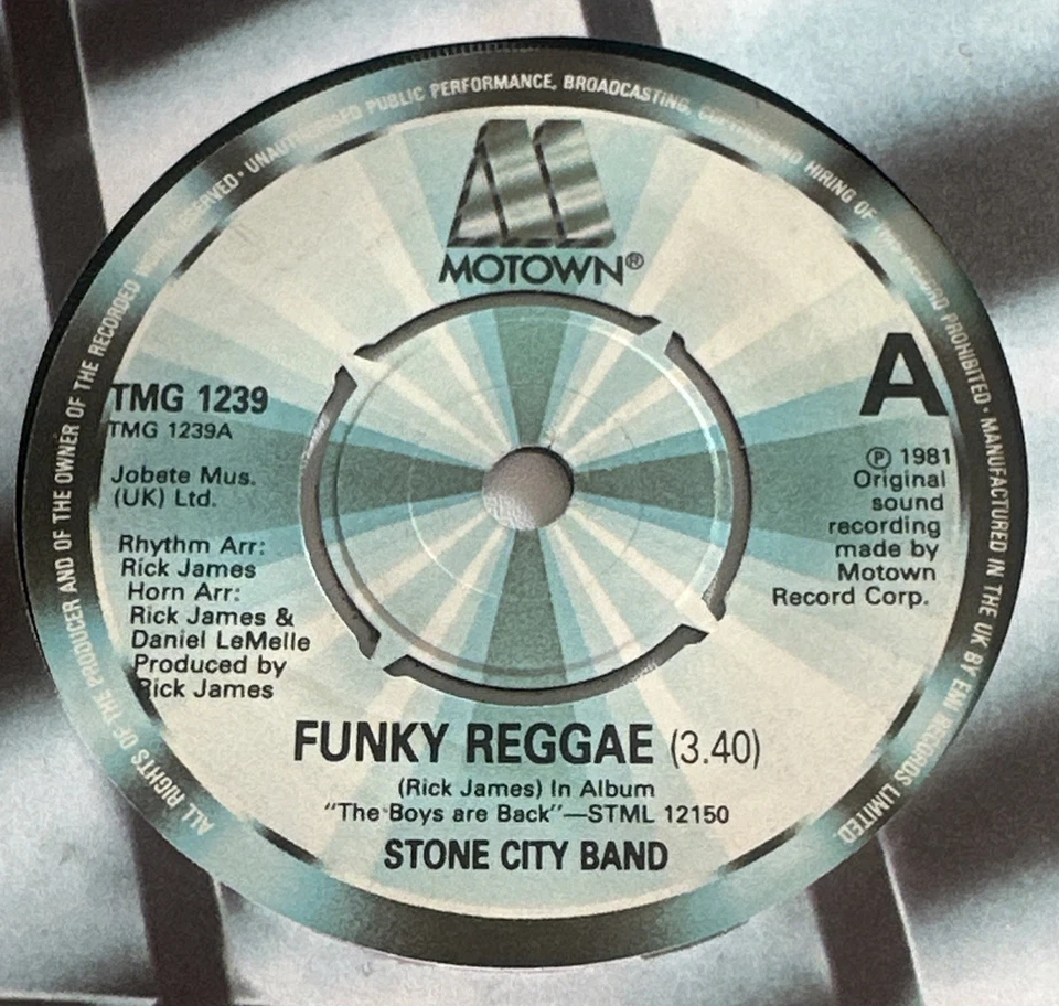 Stone City Band ~ Funky Reggae/ Ganja   MOTOWN TMG 1239 EX / M - Image 3 of 4
