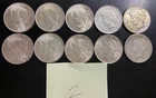 lot 10 mixed dates silver dollar peace ungraded shiny