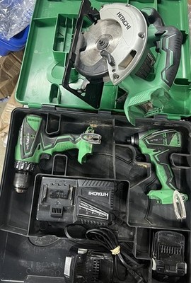 Hitachi lot Circular Saw Hammer Drill and Impact Driver, Brushless Motor 18V