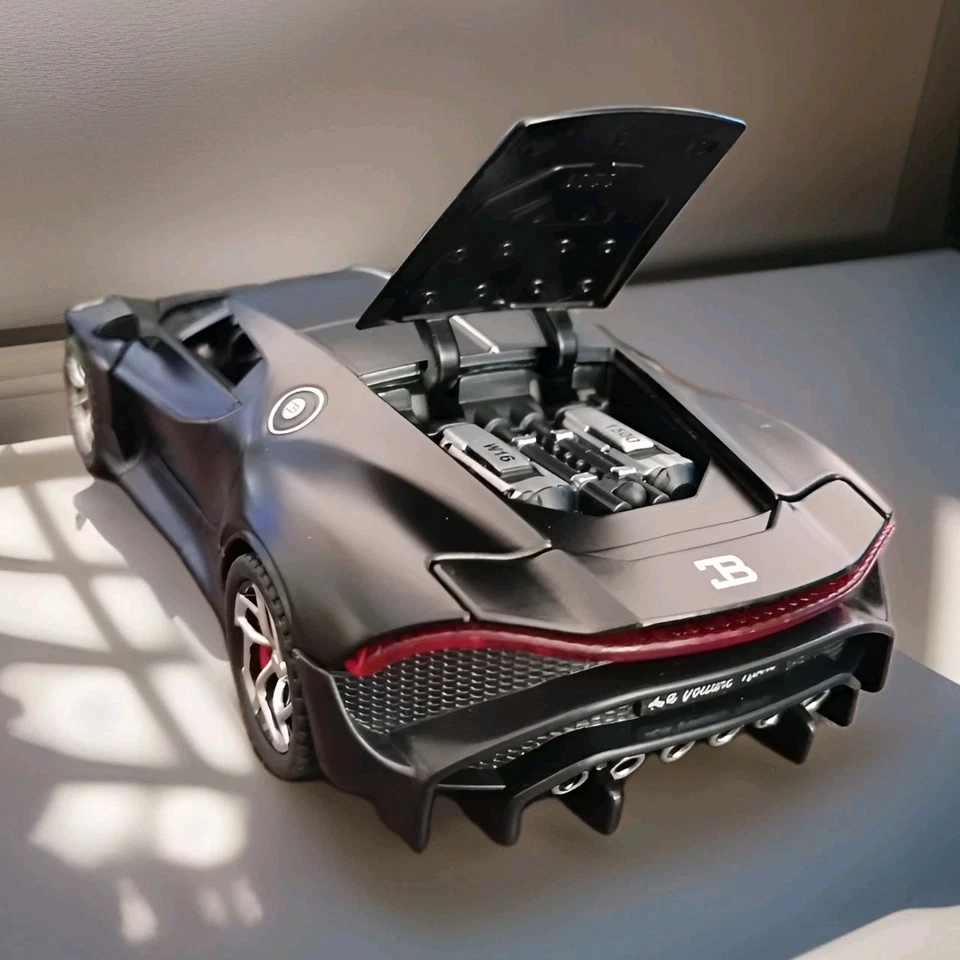 1:32 Bugatti La Voiture Noire Diecast Car Model – Sound Light Pull-Back Gift Toy - Image 3 of 4