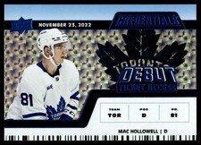 2022-23 UD Credentials Debut Ticket Access Horizontal Blue Mac Hollowell RC