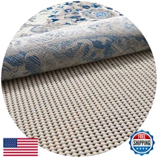 Veken 5ft Round Non-Slip Rug Pad Thick Gripper Mat for Hardwood Tile Carpet